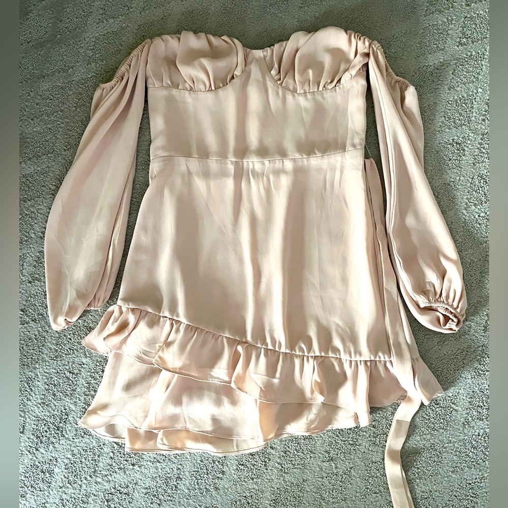 Lani The Label pink off the shoulder ruffle dress
